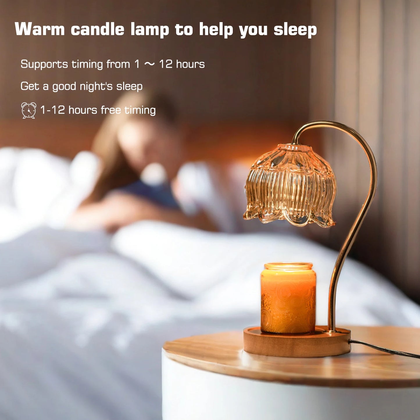 Flower Candle Warmer Lamp with Timer