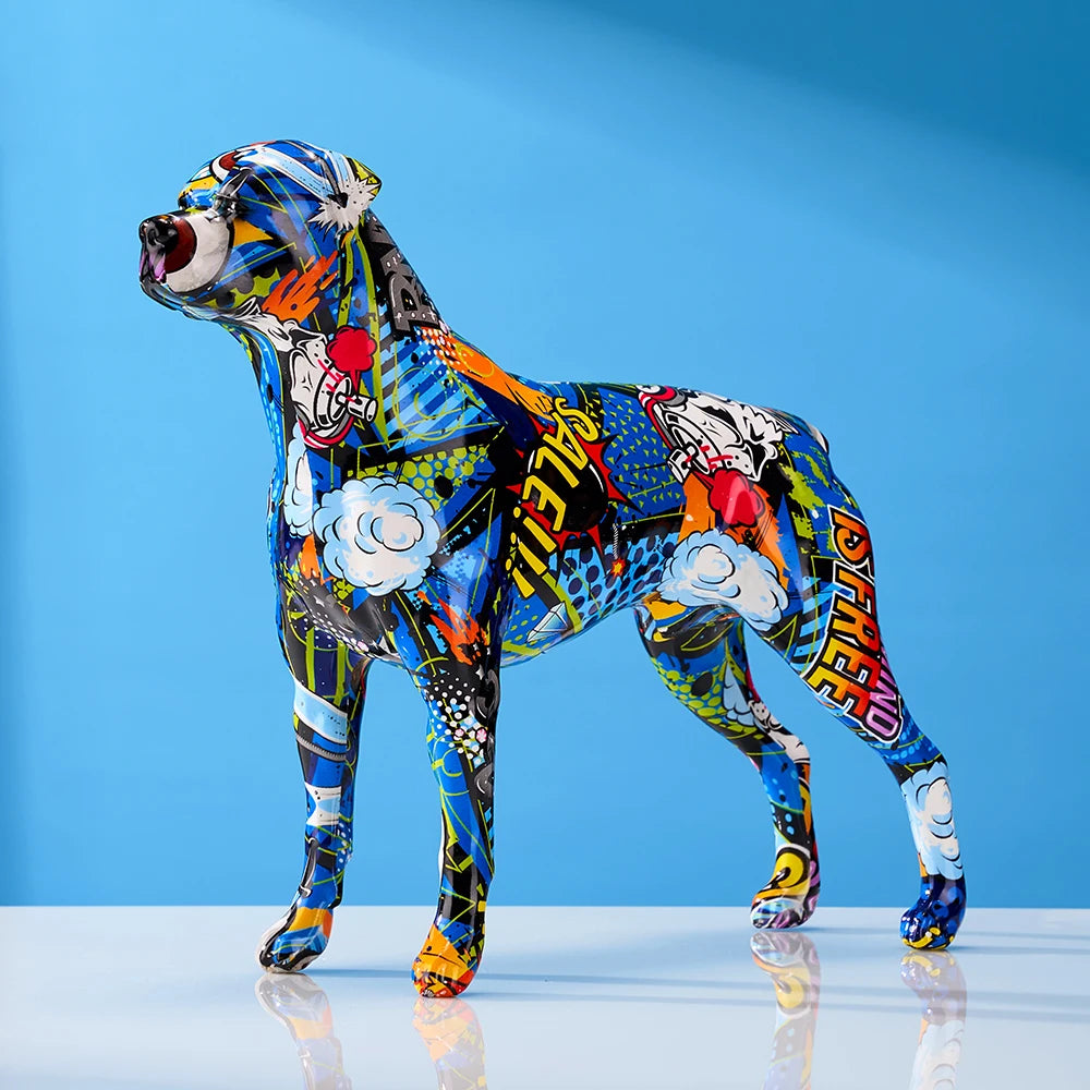 Creative Colorful Art Animal Rottweiler