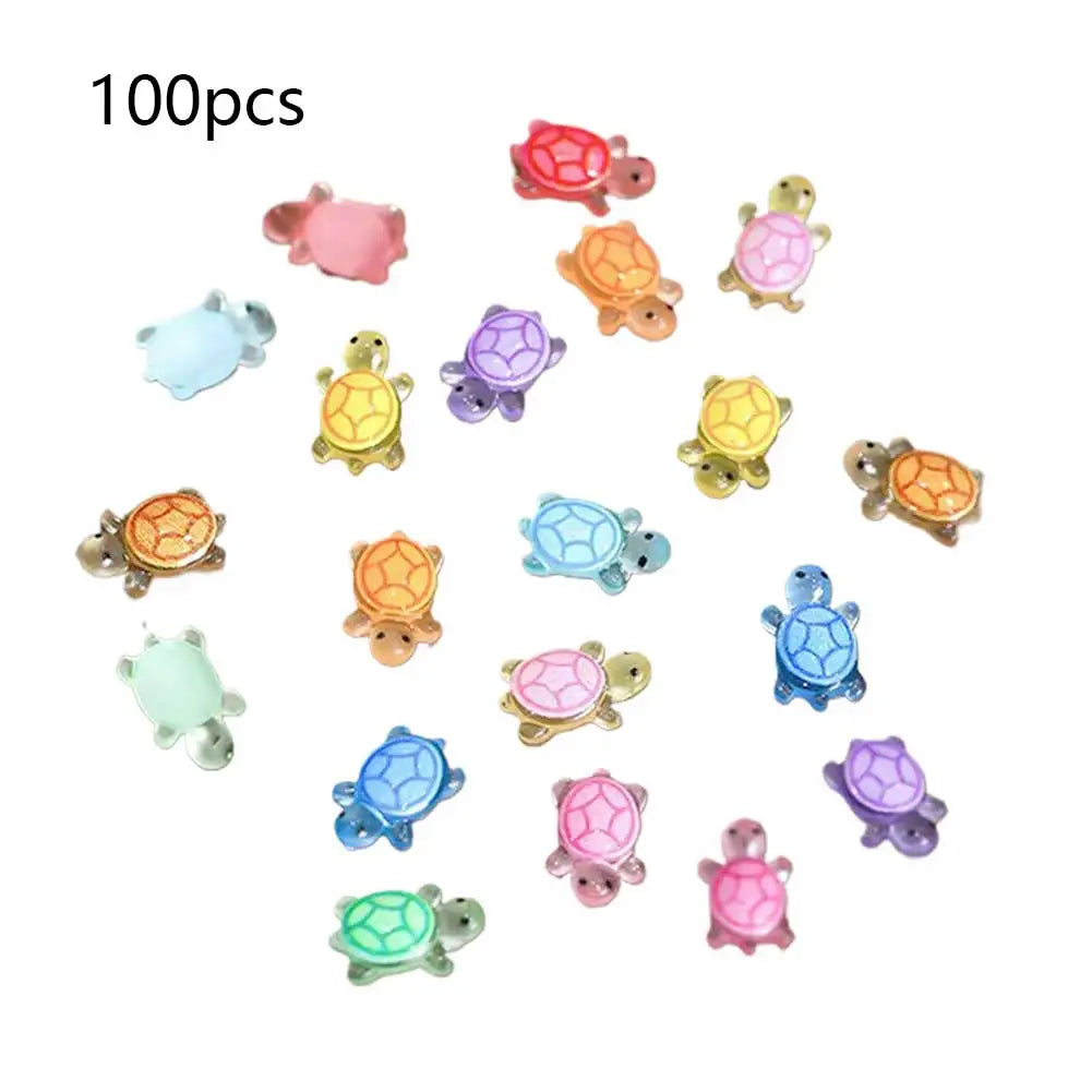 100Pcs Mini Resin Turtles