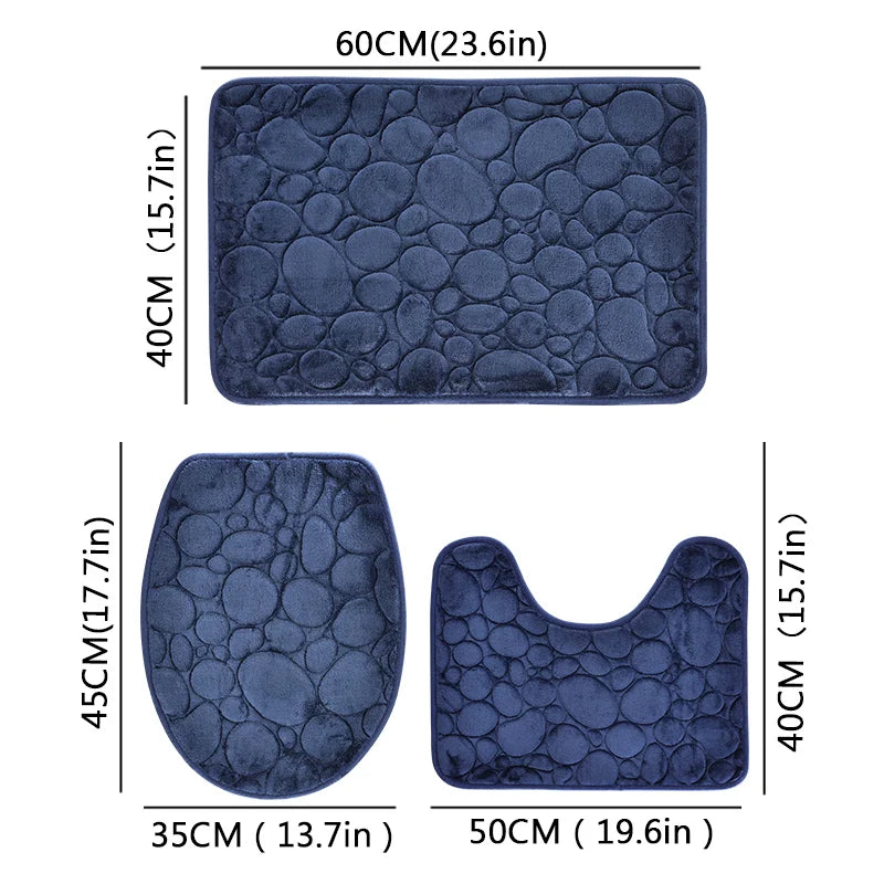 Three-piece Bathroom Mat Set