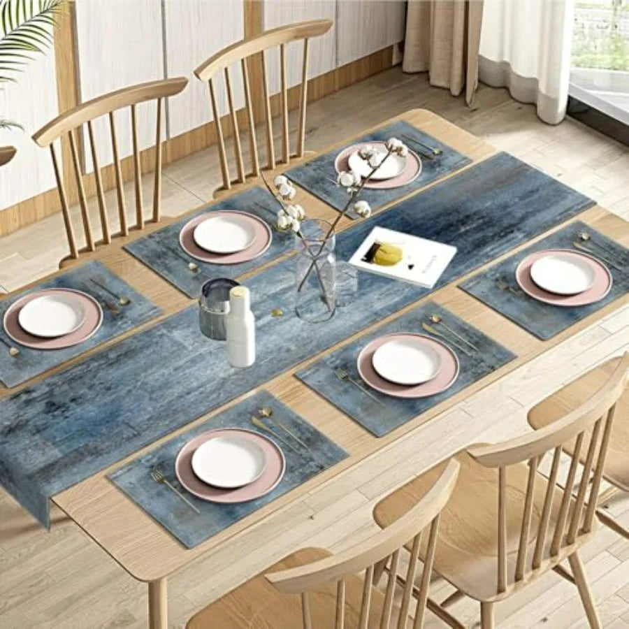 Blue Orange Table Runner Placemats