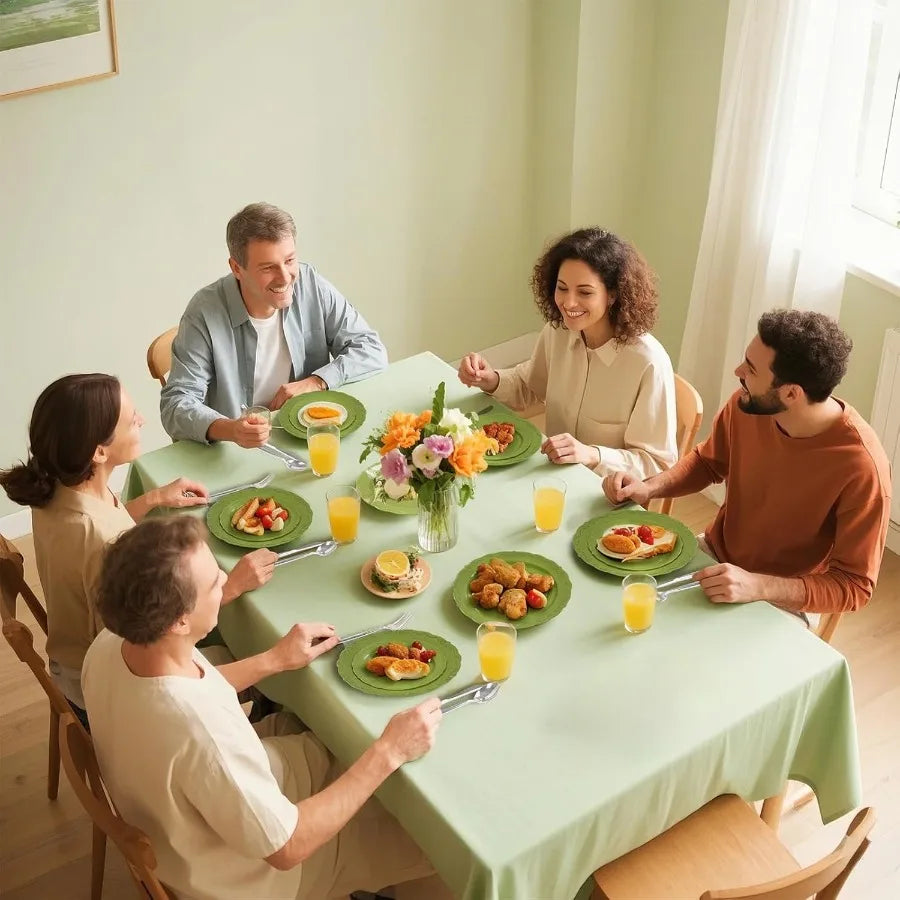 100 Pcs Olive Green Plastic Plates