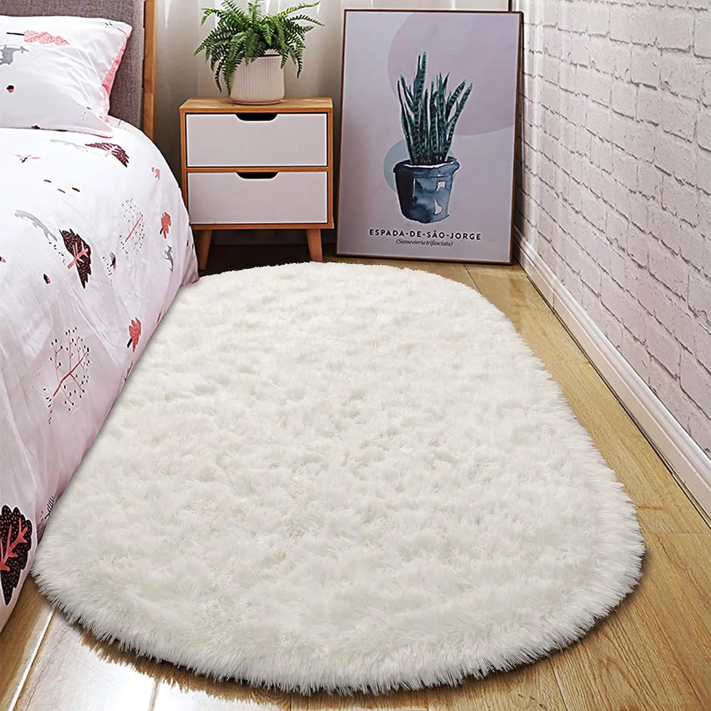 Oval Fluffy Soft Area Rugs