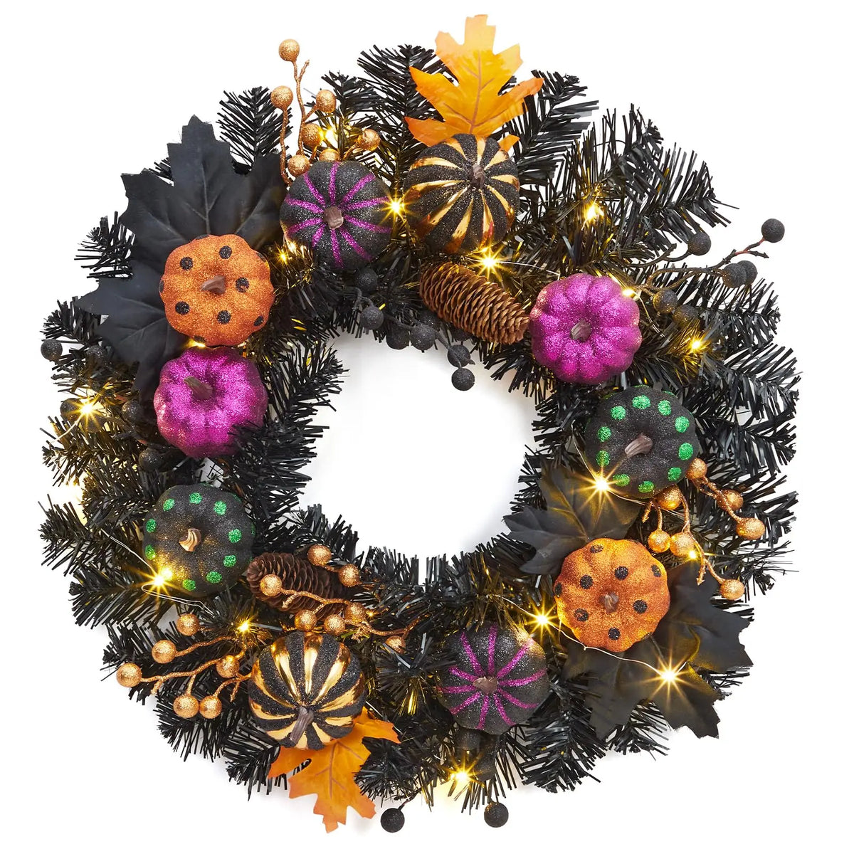 20 Inch Halloween Pumpkin Wreath
