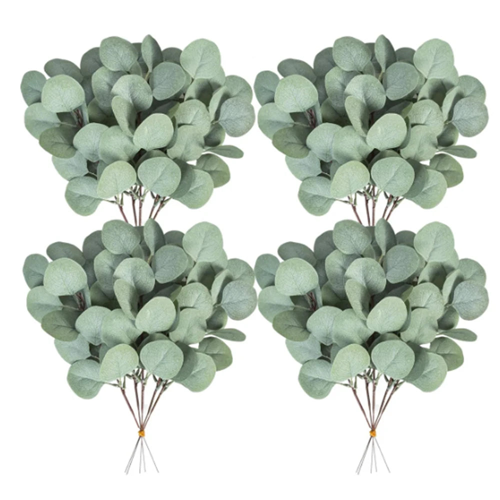 20PCS Silk Eucalyptus Fake Plants