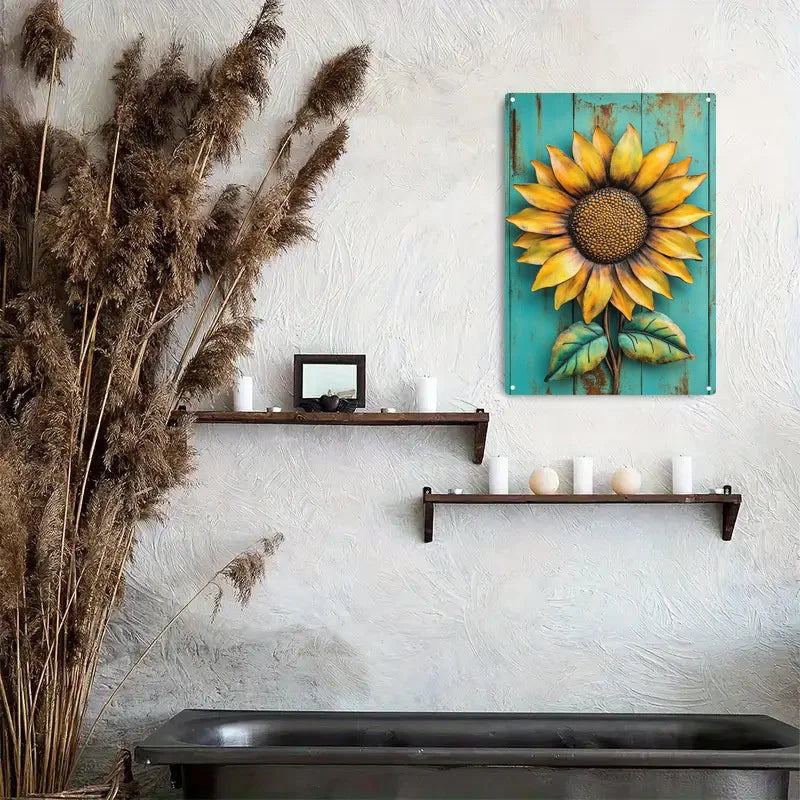Charming Sunflower Vintage Metal Sign