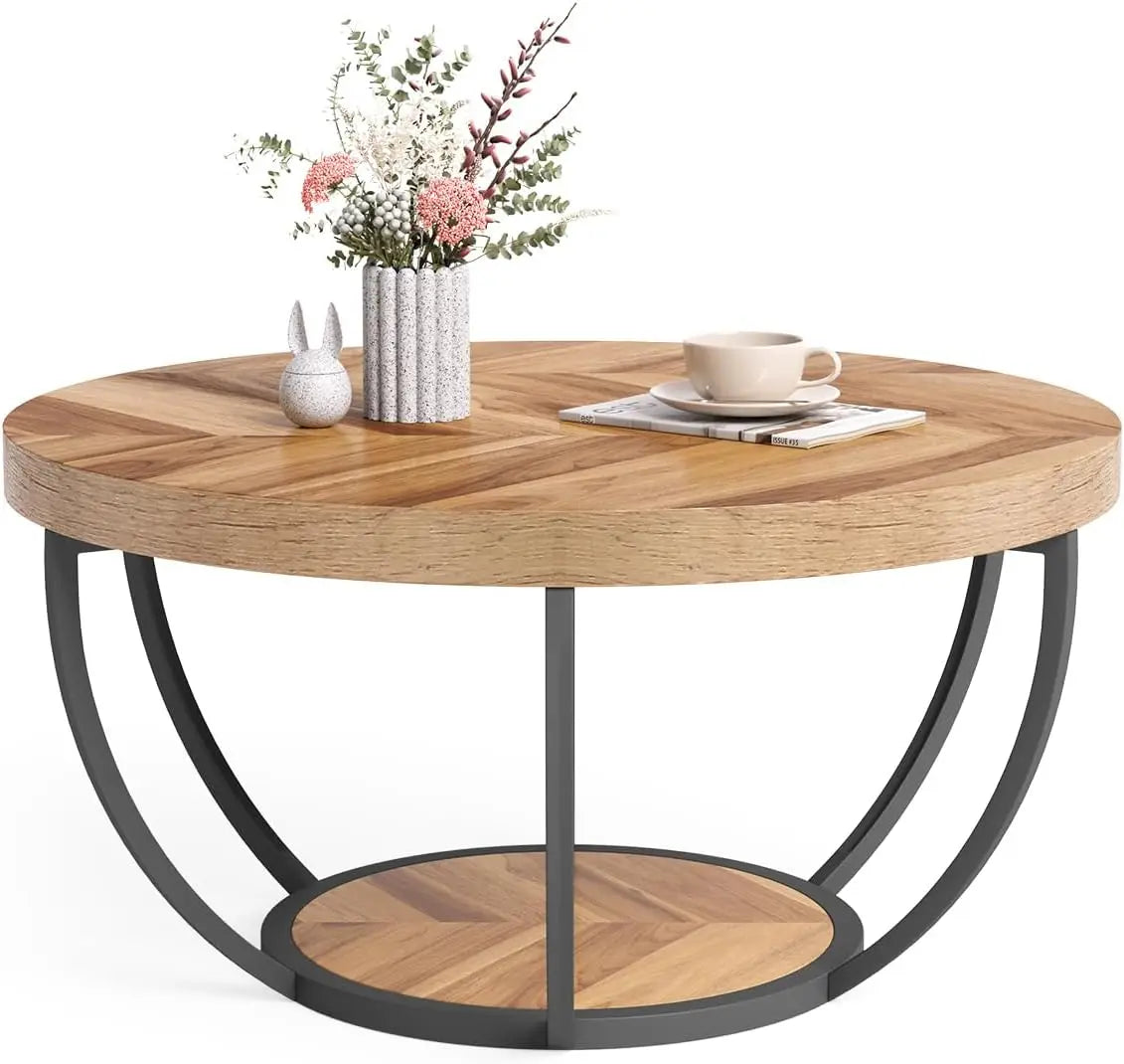 32" Circle Marble Coffee Tables