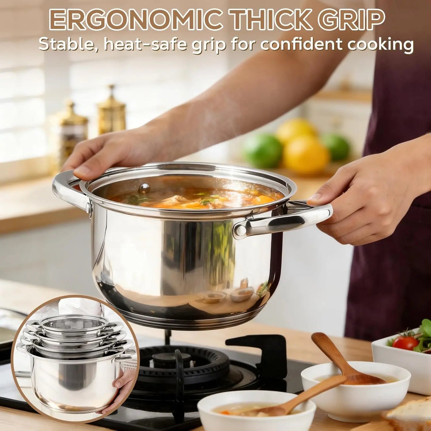 15 Piece Stainless Steel Cookware Set