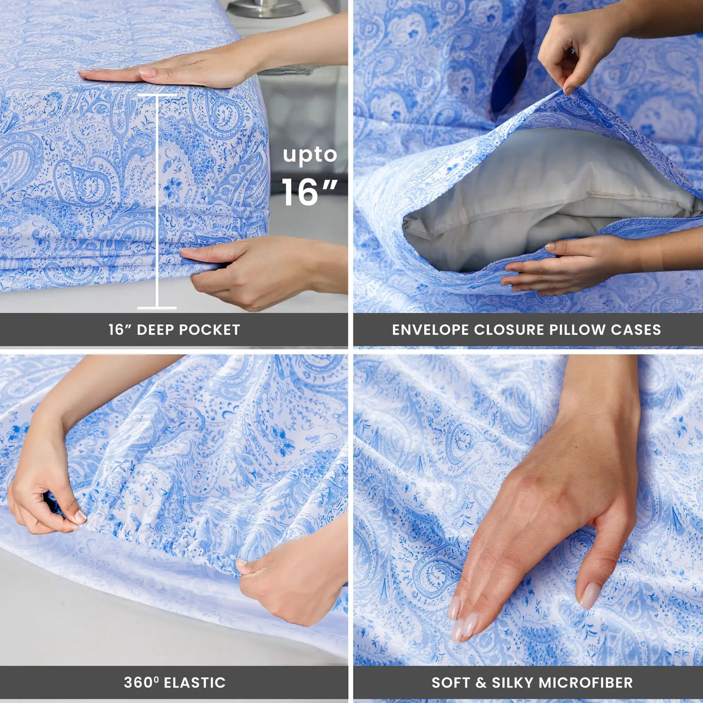 4 Piece Paisley Sheet Set