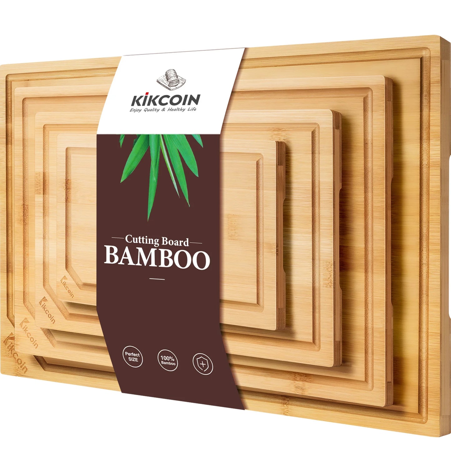 4-piece Extra Large Bamboo Cutting Board Set