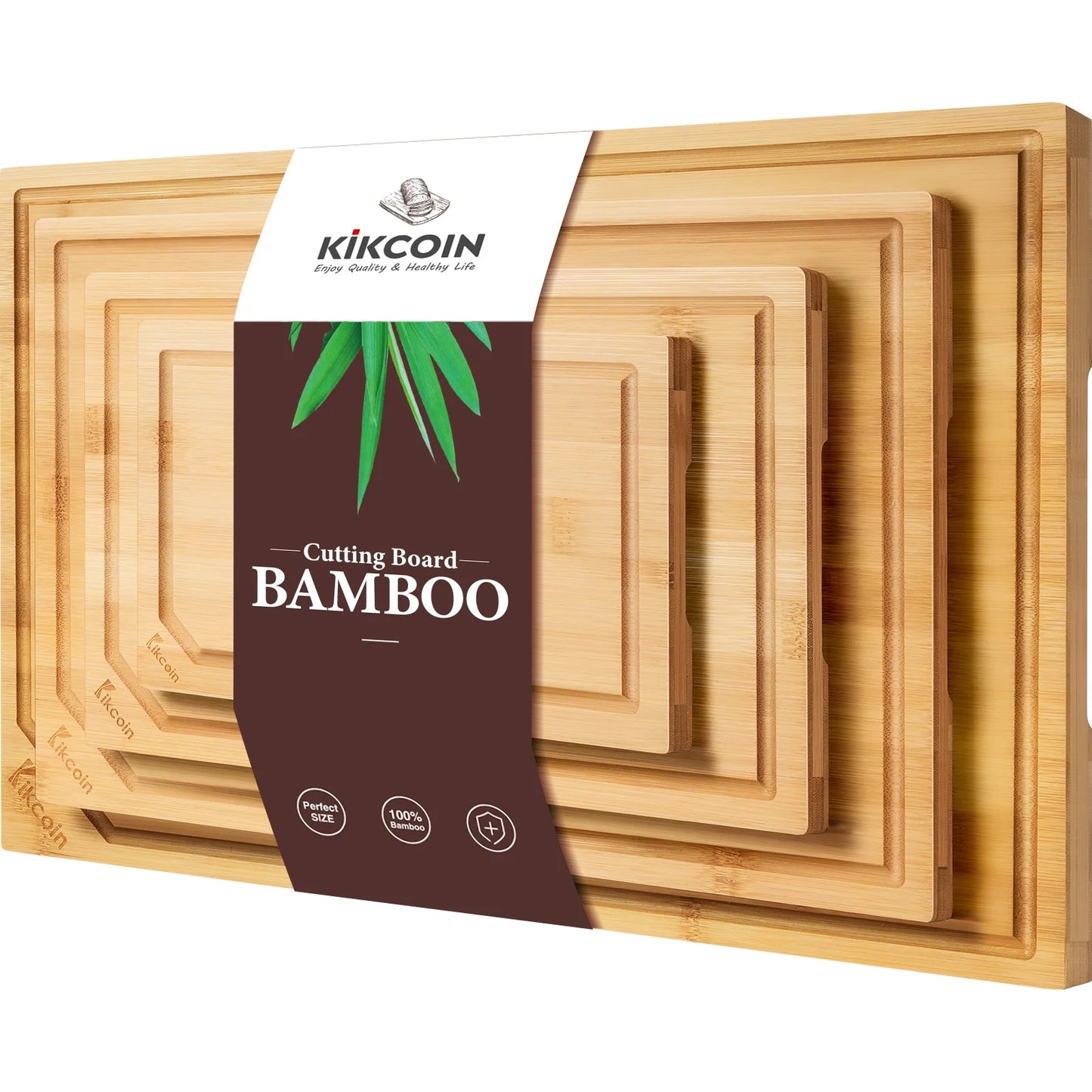 4-piece Extra Large Bamboo Cutting Board Set