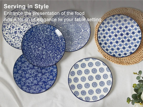 6PCS Ceramic Salad Plates Set