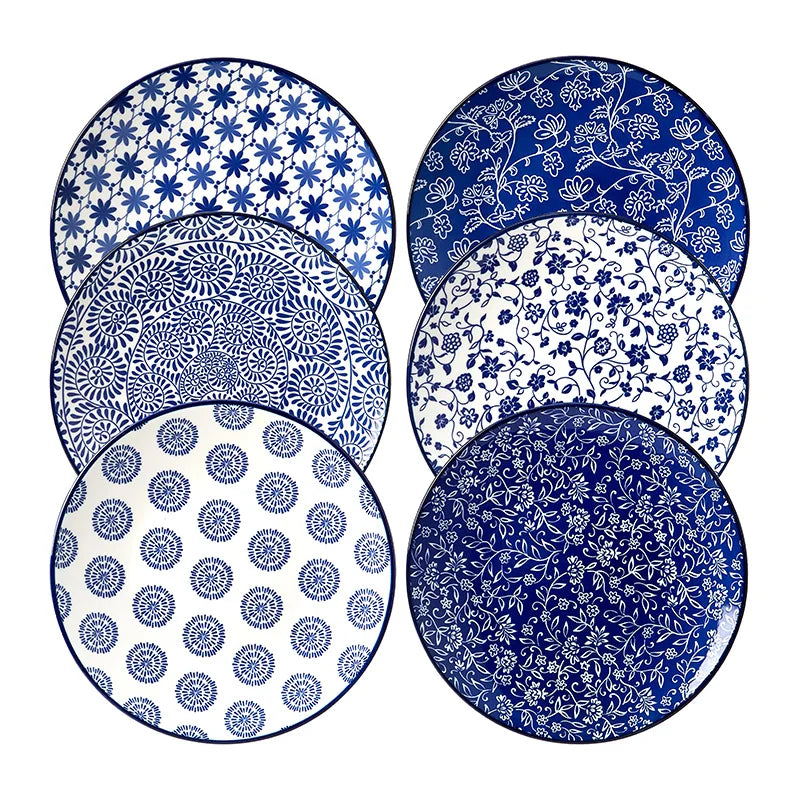 6PCS Ceramic Salad Plates Set