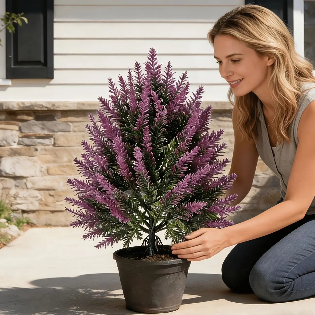 Artificial Lavender Topiary Tree