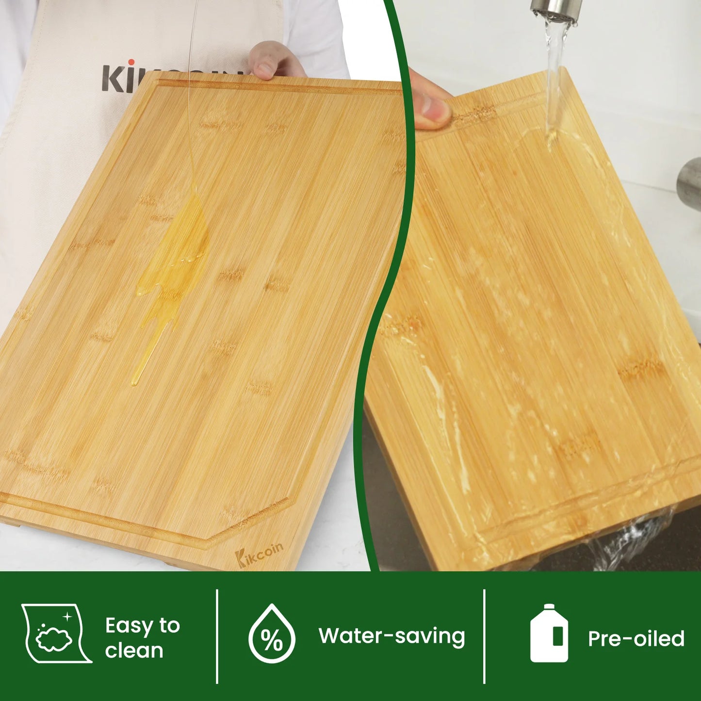 4-piece Extra Large Bamboo Cutting Board Set