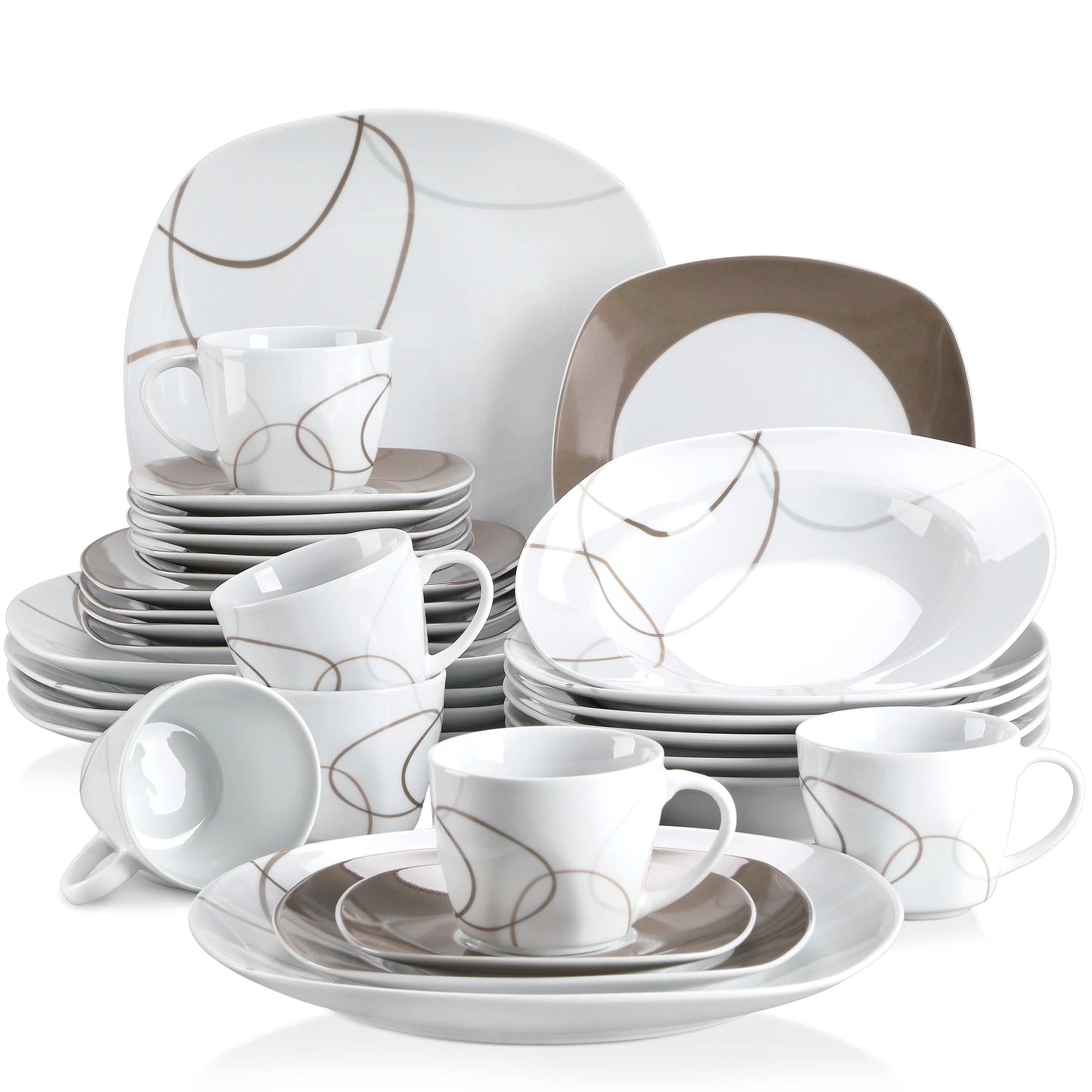 30-Piece Ceramic Dinner Plate Set