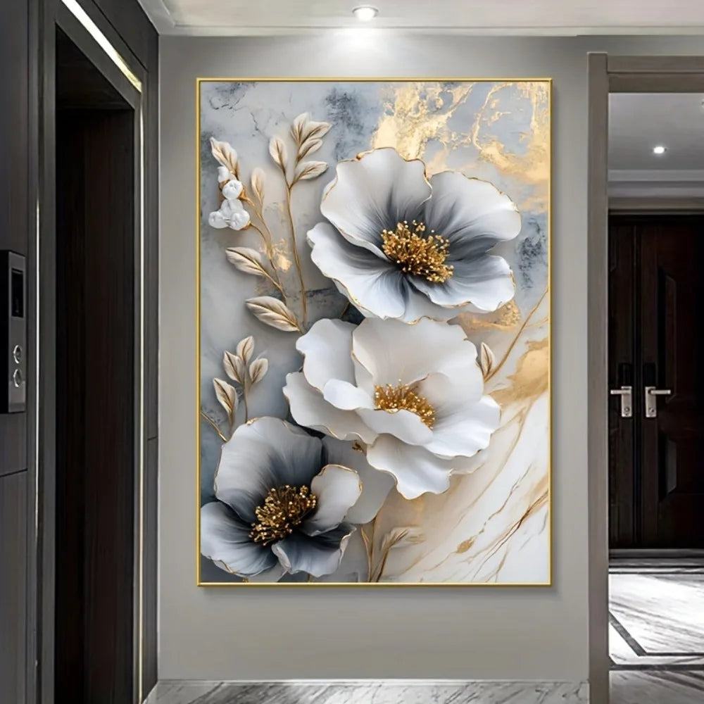 Modern Luxury Floral Canvas Mural