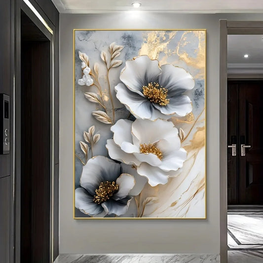 Modern Luxury Floral Canvas Mural