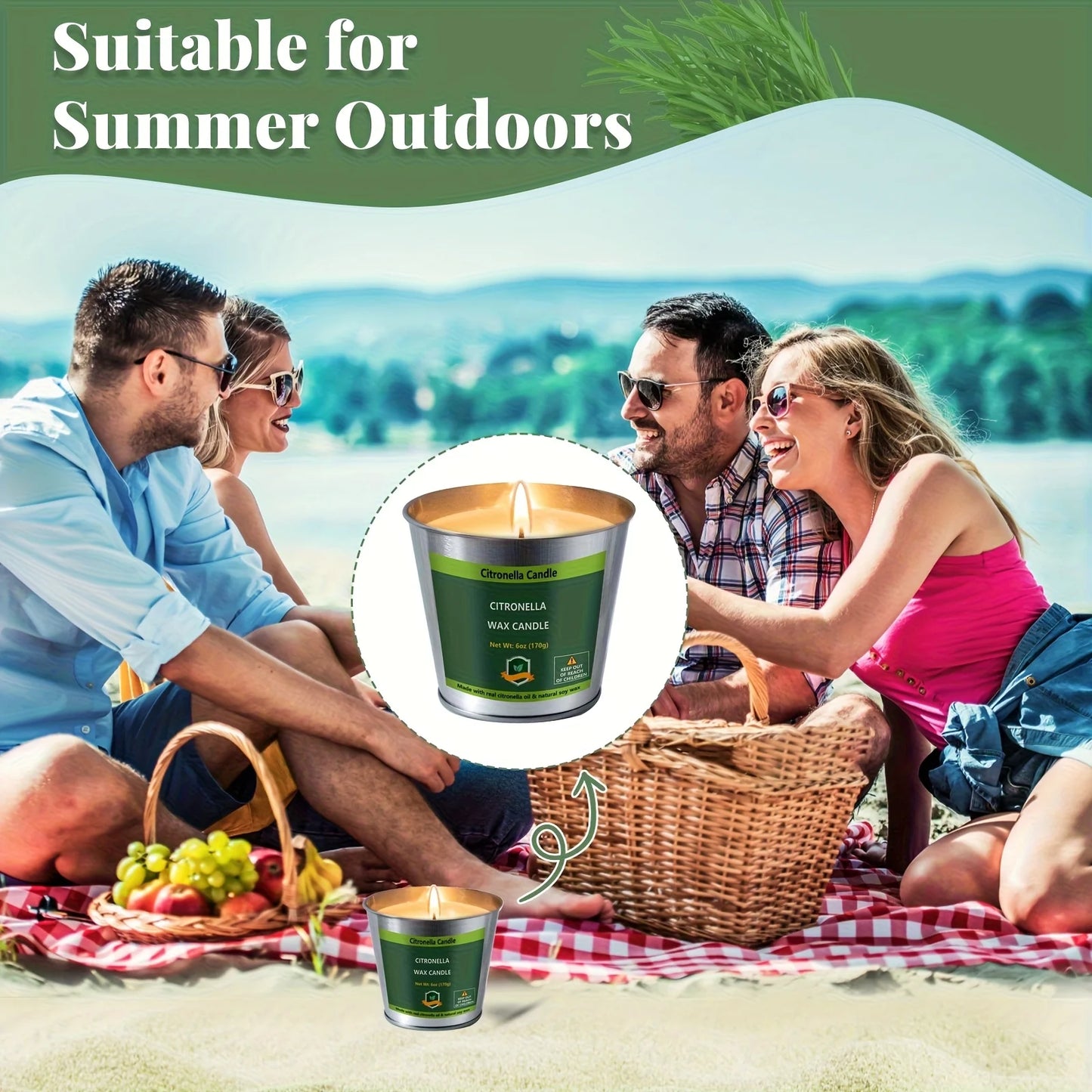 4pcs Outdoor Citronella Candles