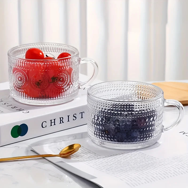 4-piece Set of Glass Cups with Wooden Lids