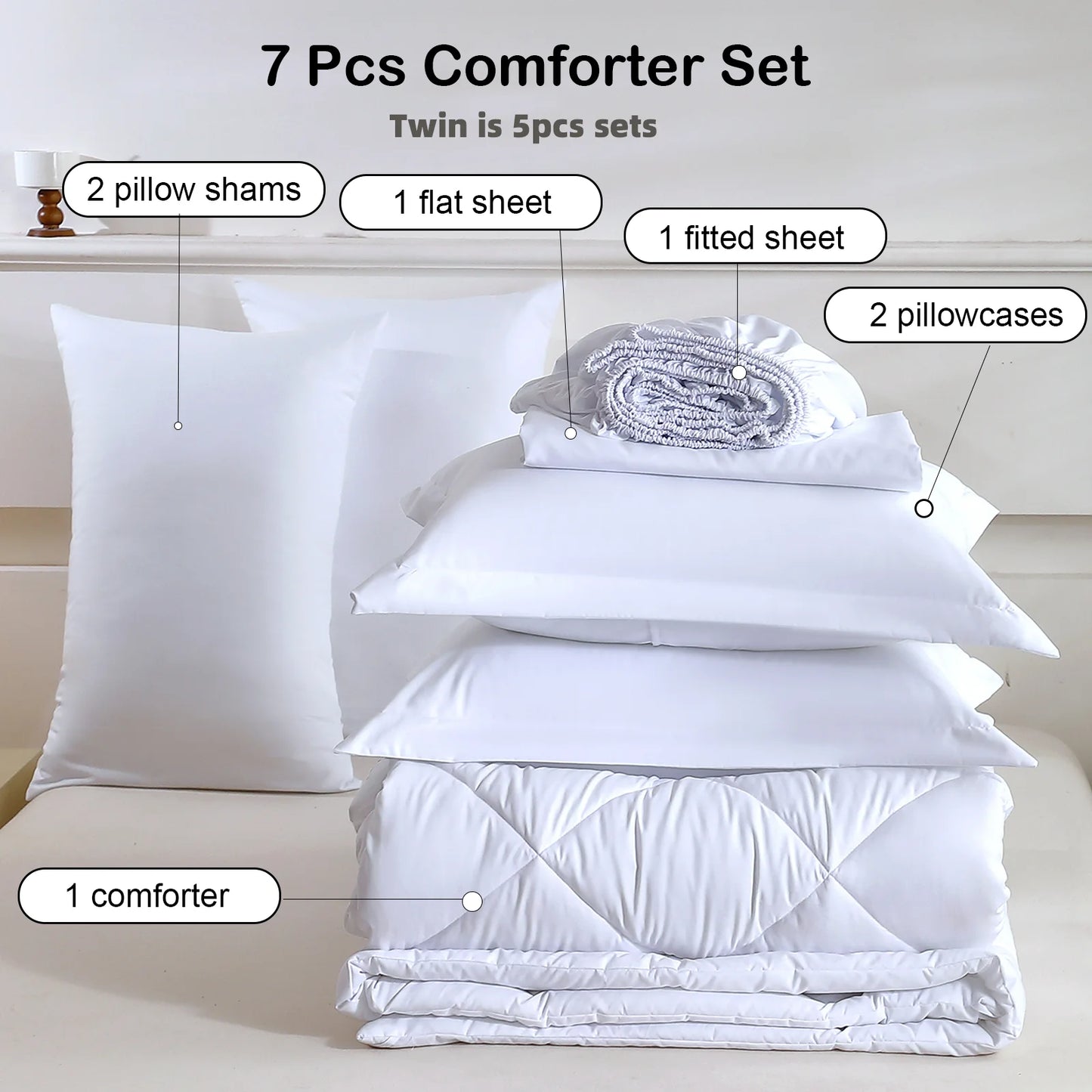 5pcs/7pcs Bedding Sets