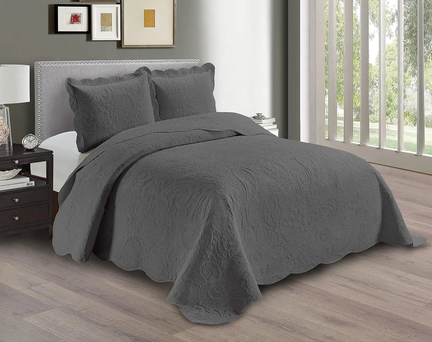 Linen Embossed Bedspread Set