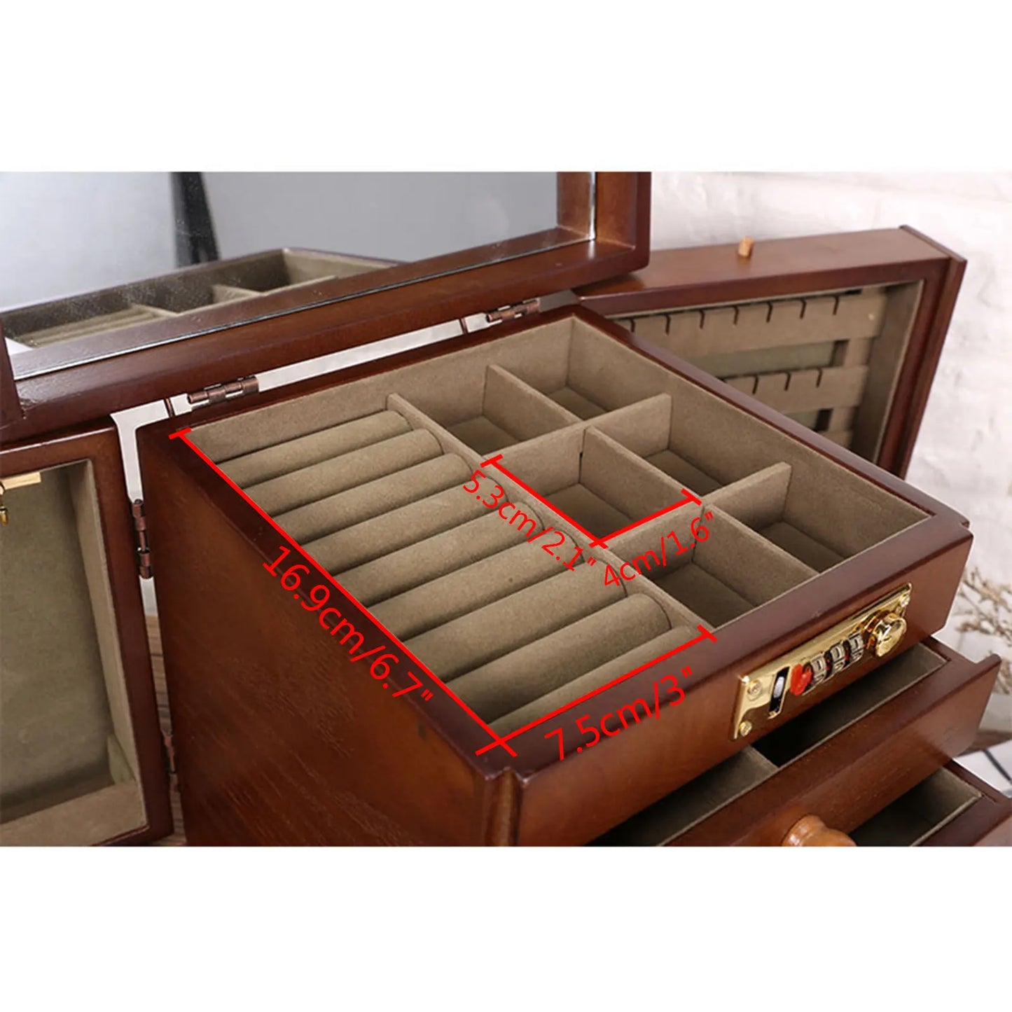 5 Layers Wooden Jewelry Box