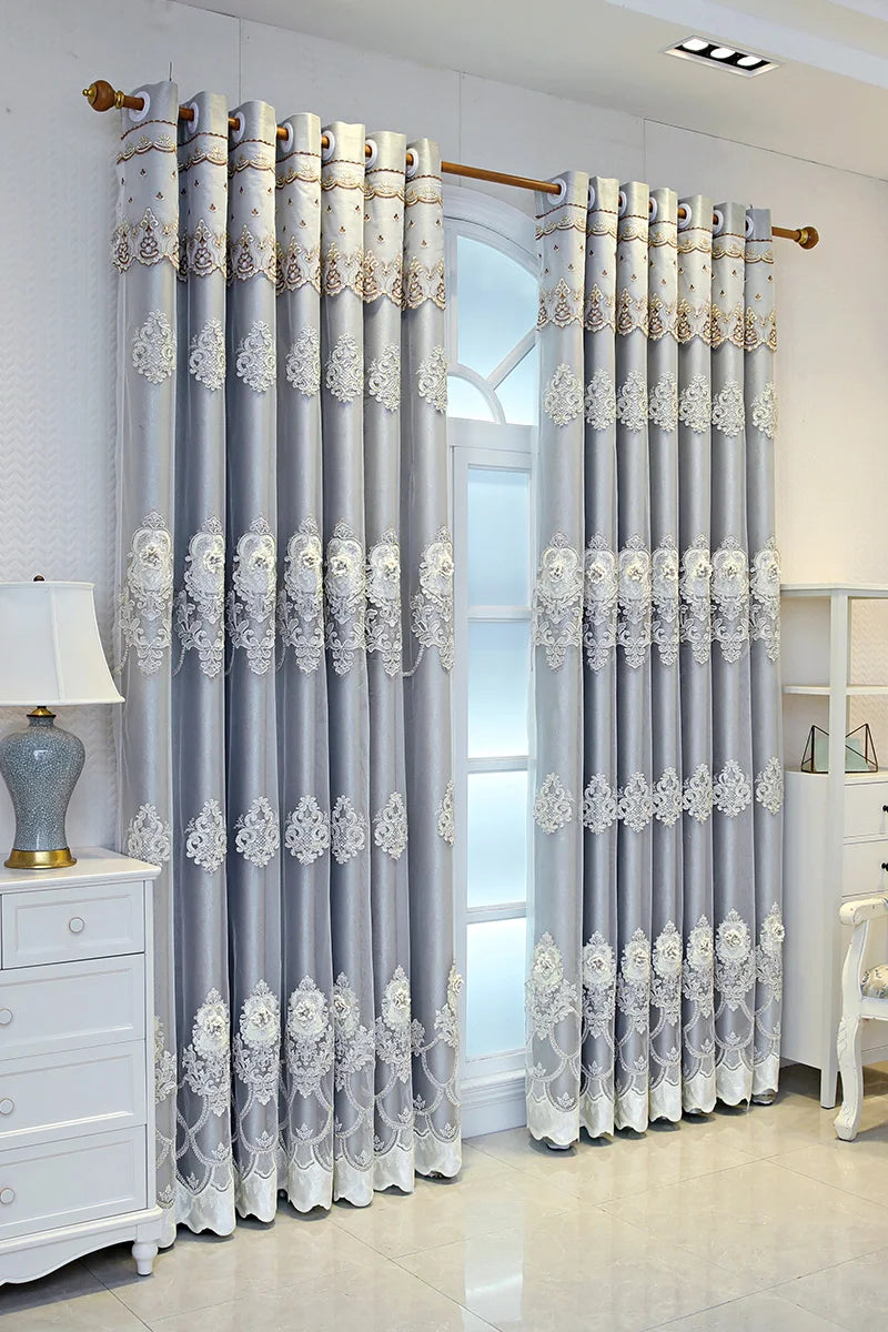 Elegant Double-Layer Curtains