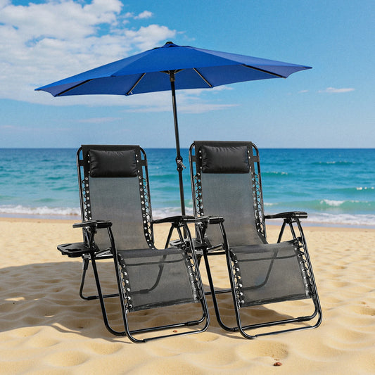 Portable Recliner with Cup Holder Trays