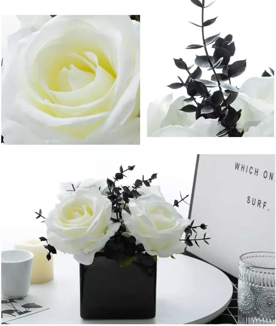 Artificial Flowers in small Ceramic Vase