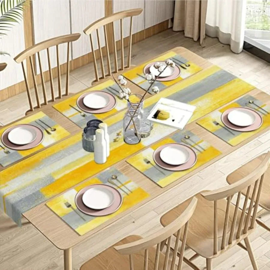 Blue Orange Table Runner Placemats