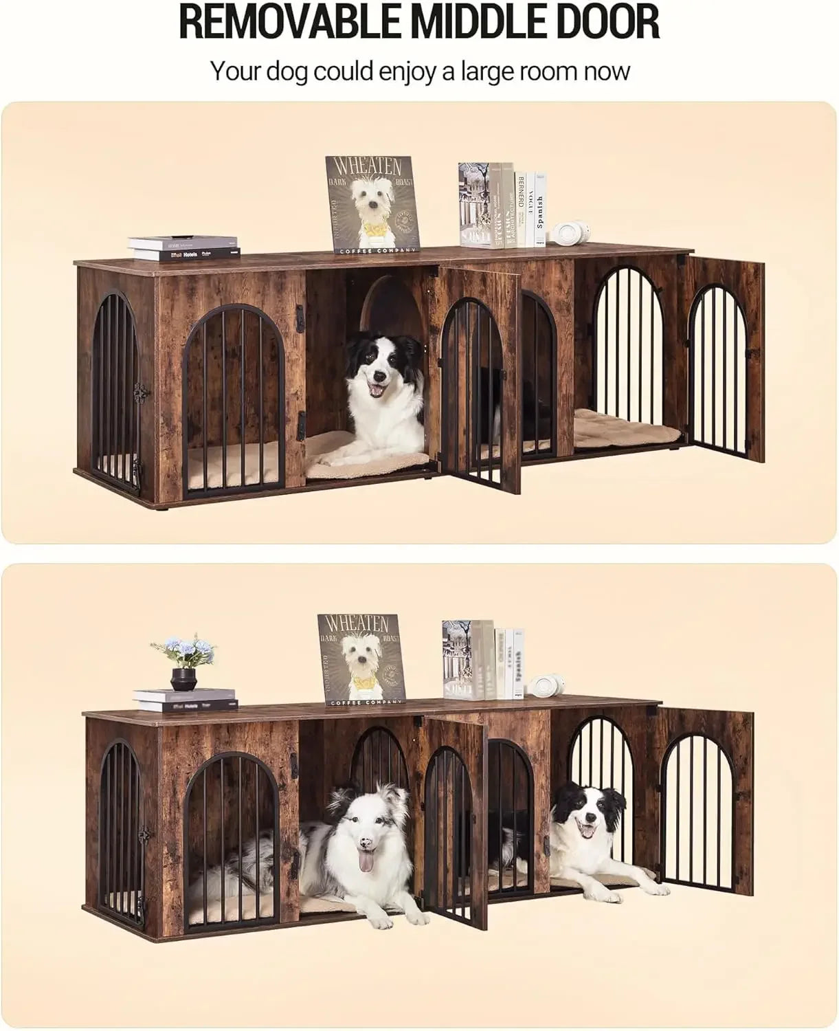 Dog Crate Furniture for 2 Dogs