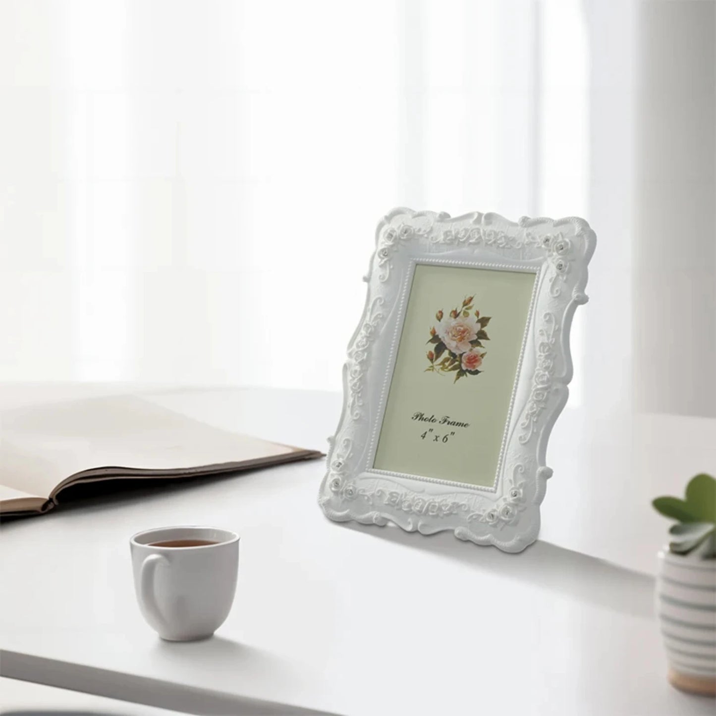 6/7/8inch  White Rose Frame