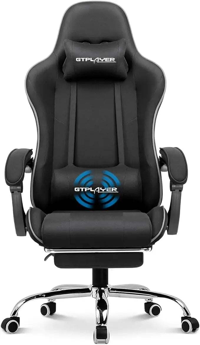 GTPLAYER Gaming Chair, Computer Chair with Footrest and Lumbar Support, Height Adjustable Game Chair with 360°