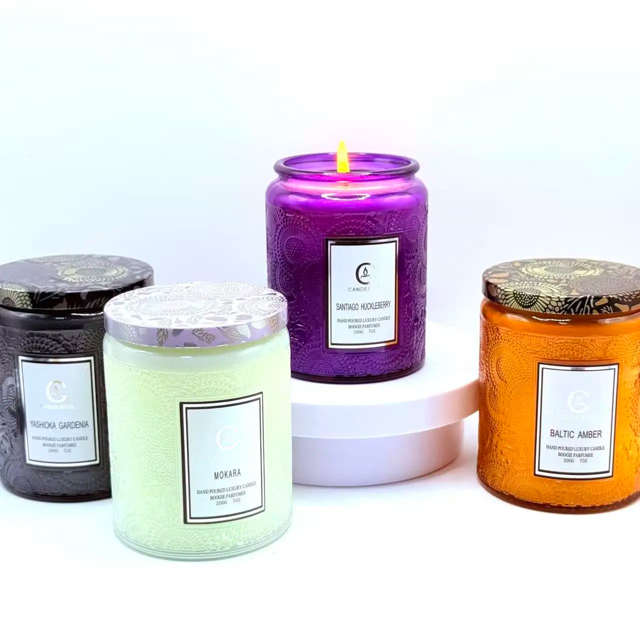 Embossed Glass Scented Candles