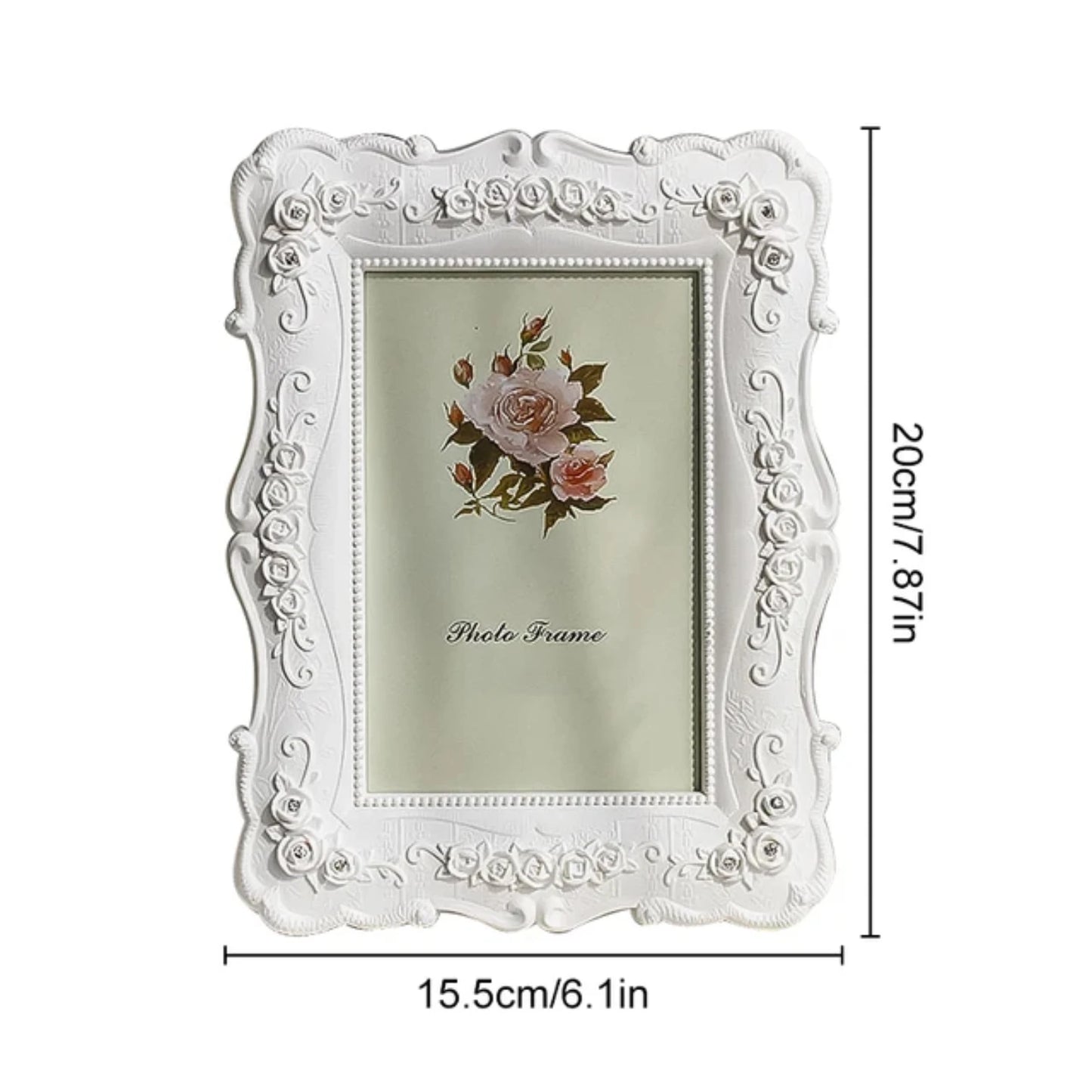 6/7/8inch  White Rose Frame