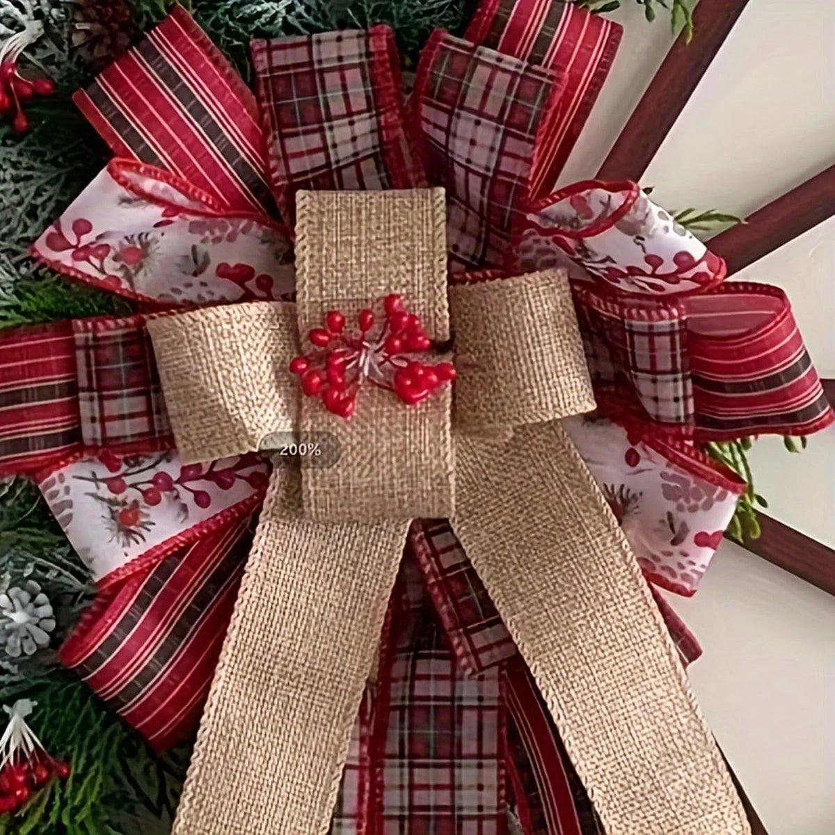 16 Inch Christmas Wagon Wheel Wreath