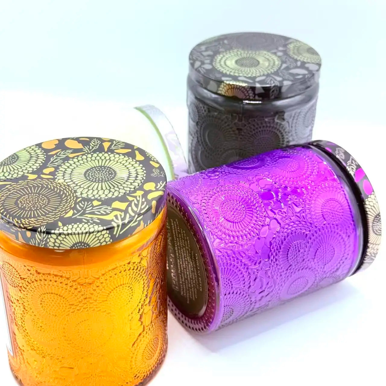 Embossed Glass Scented Candles