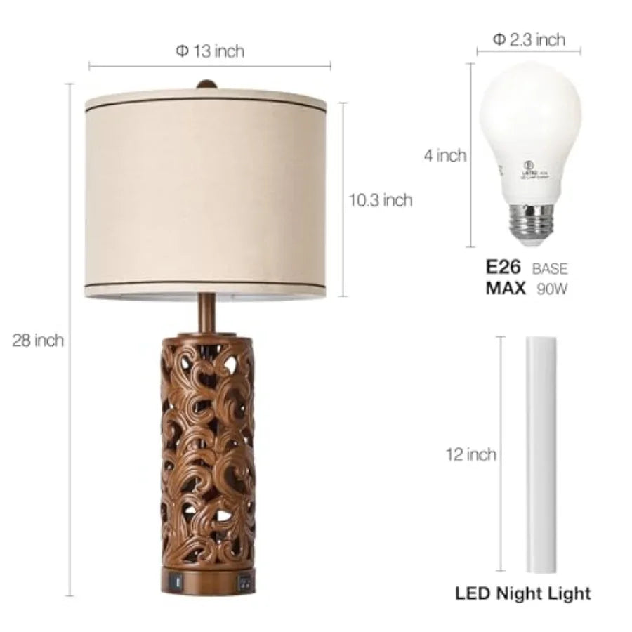 Set of 2 Farmhouse Table Lamps