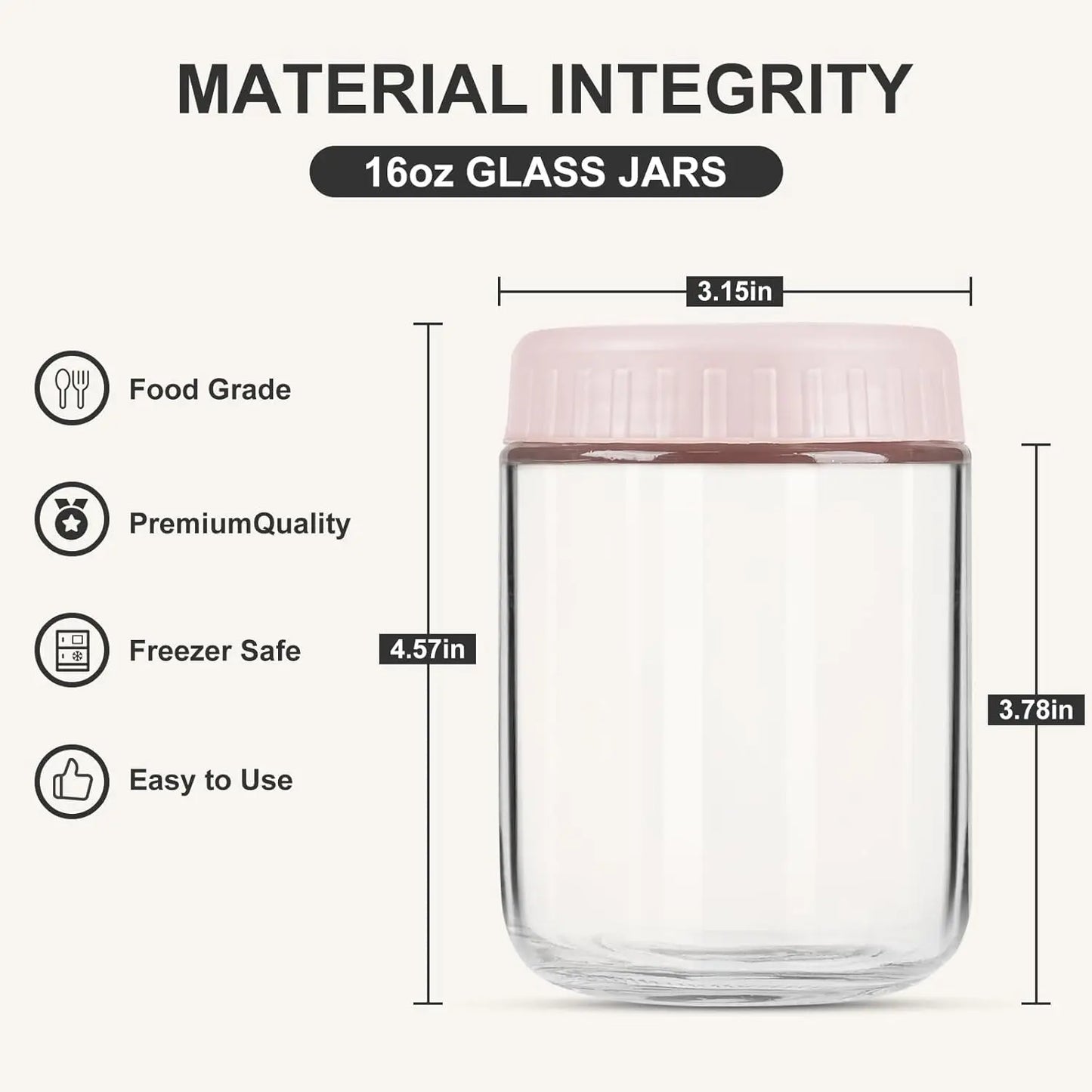 16oz Glass Jars with Lids