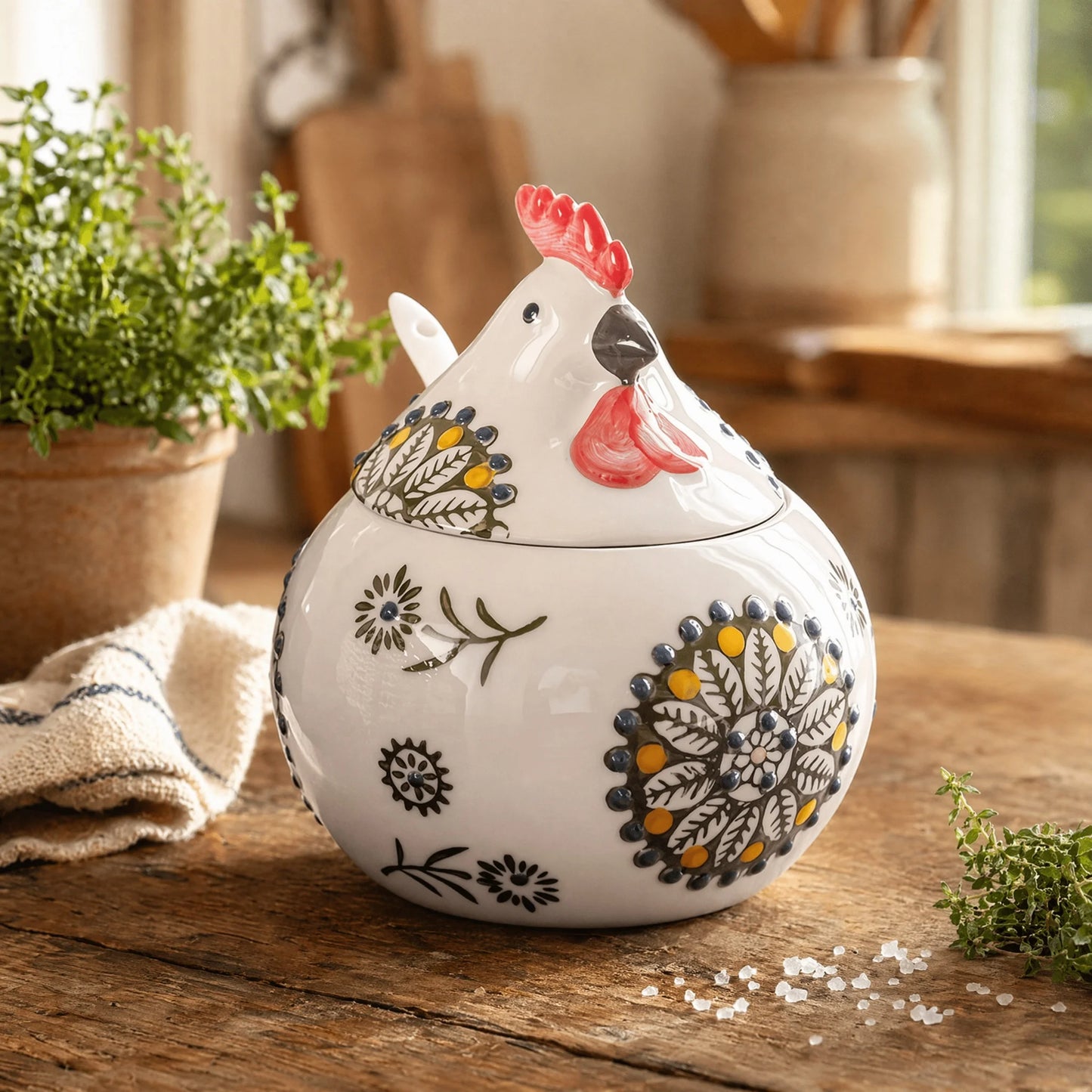 13oz Farmhouse Chicken Salt Jar