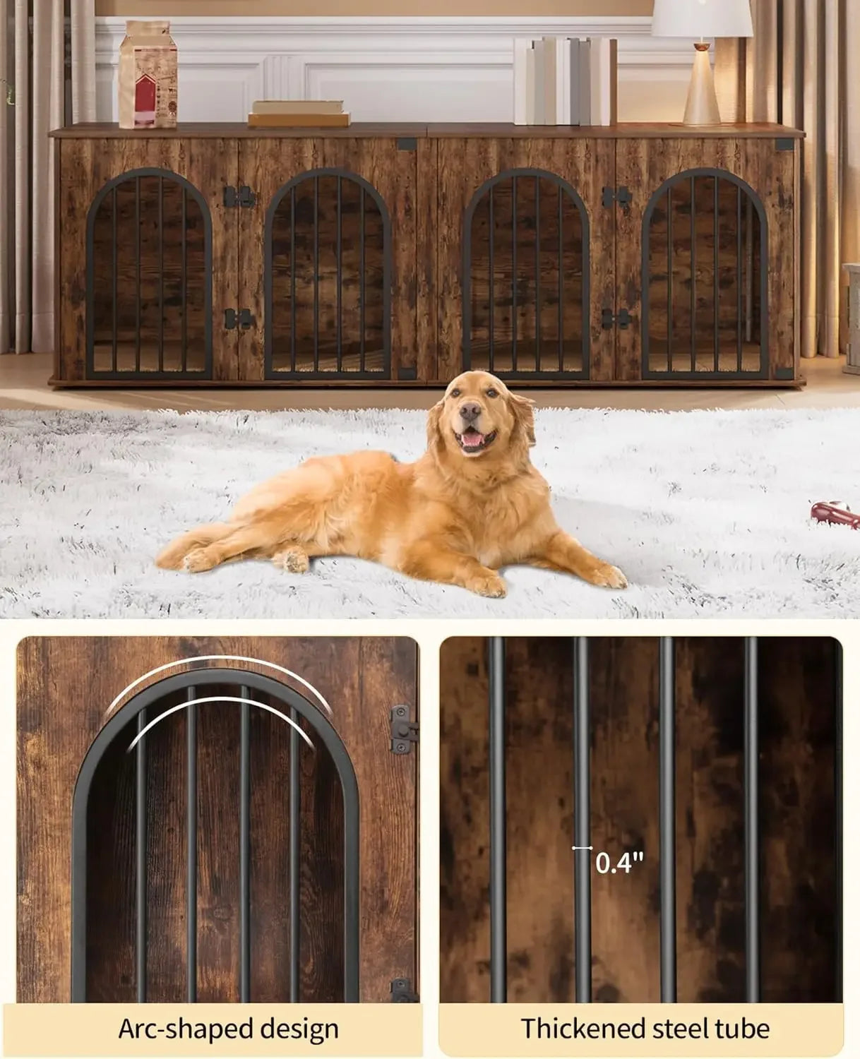 Dog Crate Furniture for 2 Dogs