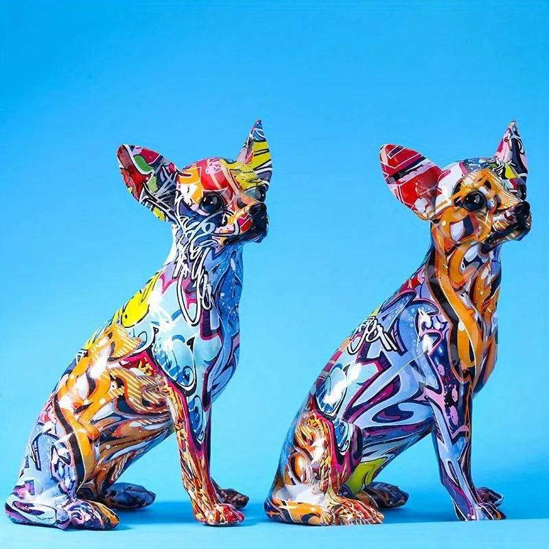 Creative Color Chihuahua Dog Statue