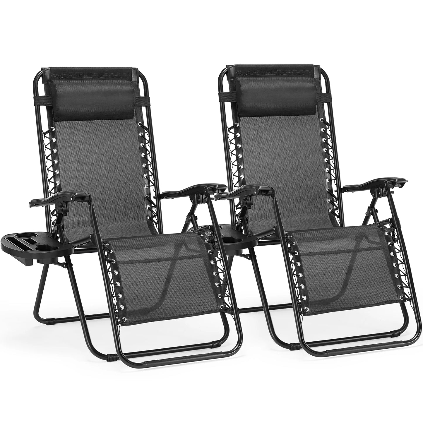 Portable Recliner with Cup Holder Trays