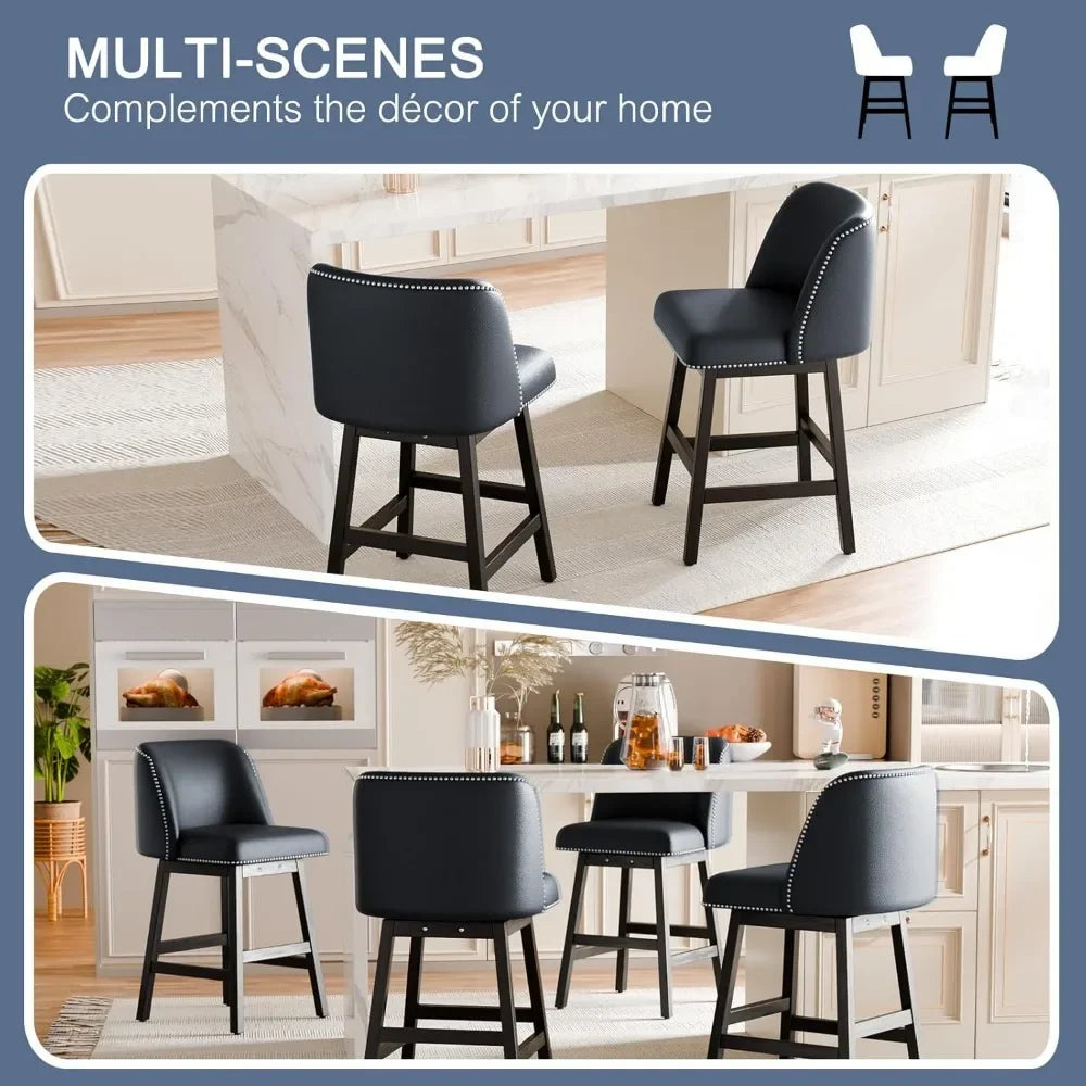 Bar Stools Set of 4, 26" Swivel Counter Height