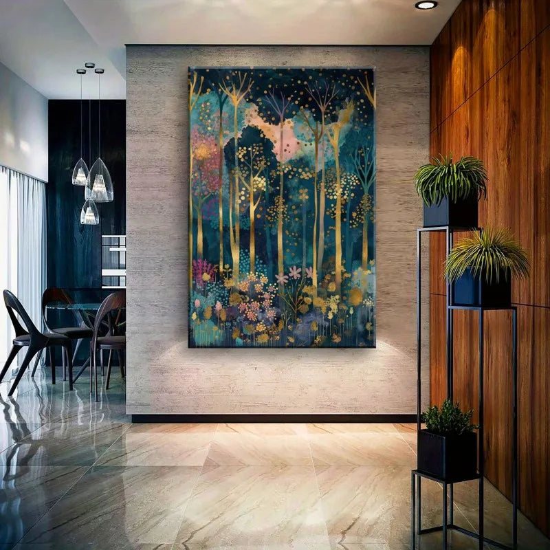 Canvas Abstract Forest Wall Painting
