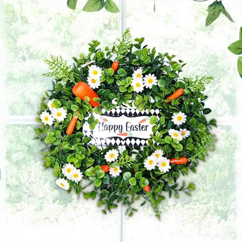 Carrot And Daisy Outdoor Wreath