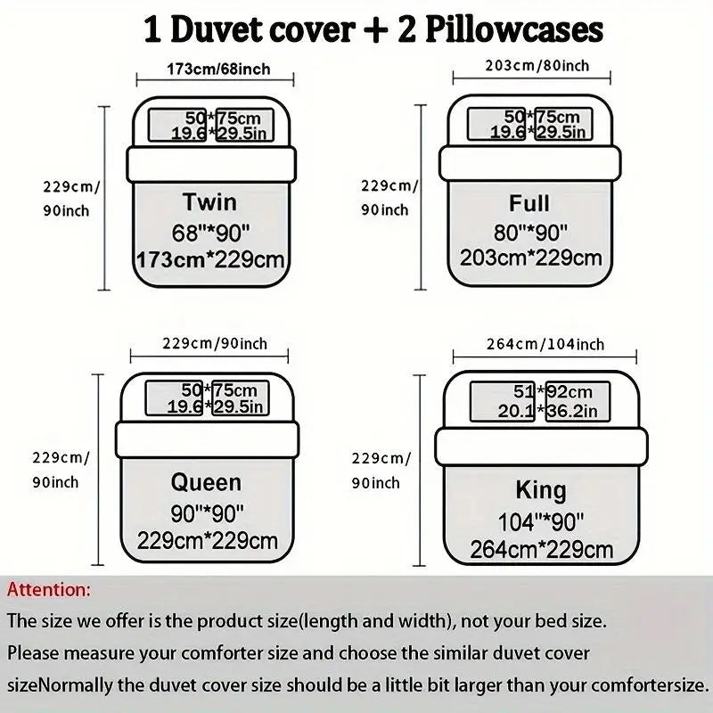 3pcs Flower Quilt Cover Set