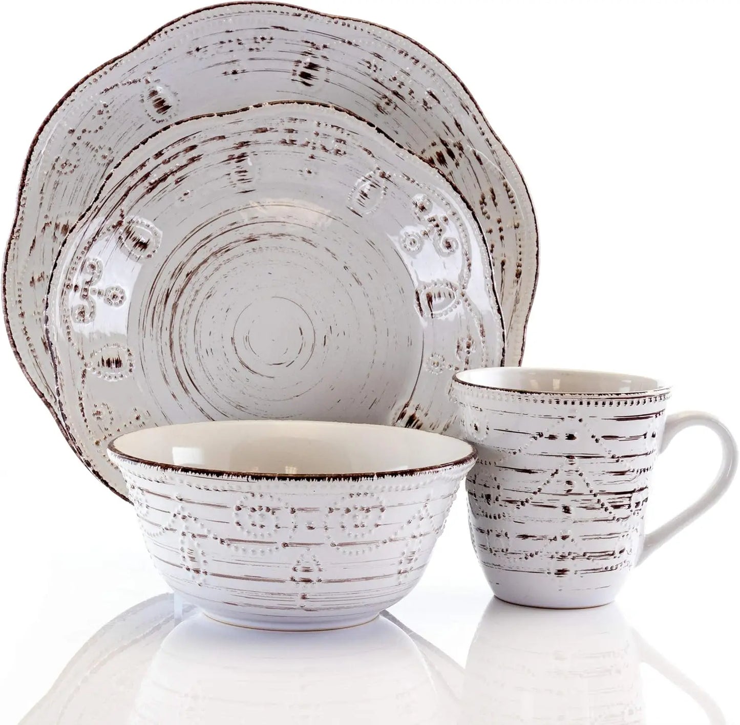 Rustic Birch  Stoneware Set