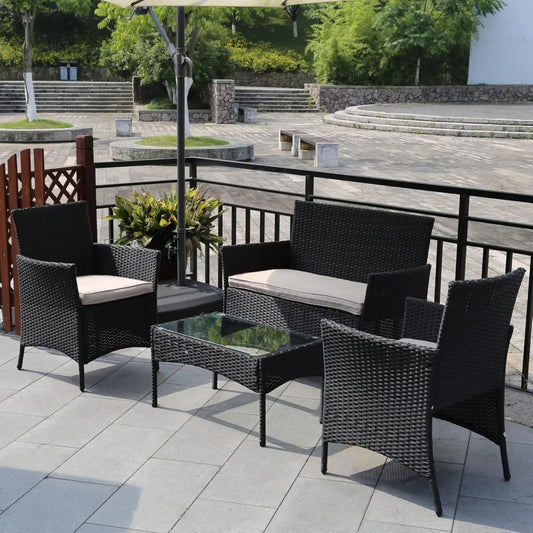 4-Piece Outdoor Wicker Patio Furniture Set